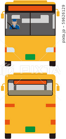 車輛 路線バスの正面と後部 ベクター素材のイラスト素材