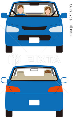 車輛.セダン型の乗用車の正面と後部.ベクター素材 車輛.セダン型の乗用車の正面と後部.ベクター素材 59626193