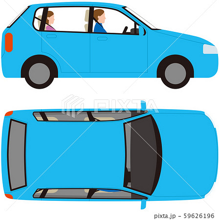 車輛.コンパクトな乗用車の正面と後部.ベクター素材 59626196