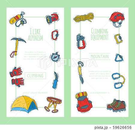 Vector illustration of Cartoon Camping equipment vocabulary Stock Vector