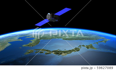 日本　JAPAN　地球　プレーン　宇宙　ＣＧ　衛星 59627089