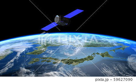 日本　JAPAN　地球　クラウド　宇宙　ＣＧ　衛星 59627090