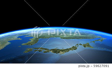 日本　JAPAN　地球　プレーン　宇宙　ＣＧ　 59627091