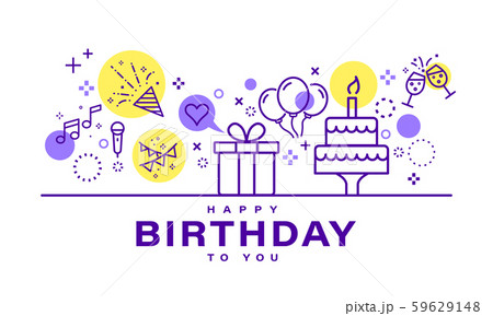 Birthday card design. Celebration party illustration. 59629148