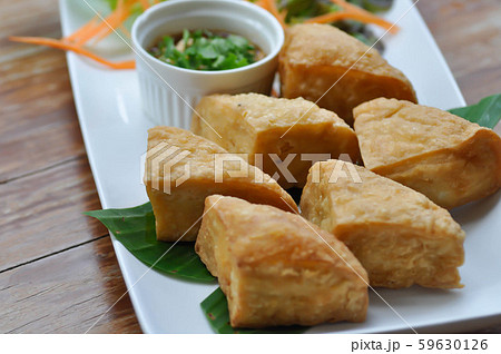 fried tofu , fried bean curd 59630126