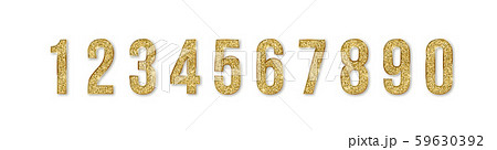 Set of golden numbers. Numbers from 0 to 9 with Set of golden numbers. Numbers from 0 to 9 with 59630392