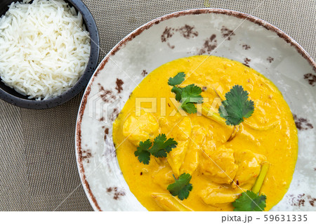 Spicy curry with rice - The traditional Asian Spicy curry with rice - The traditional Asian 59631335