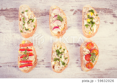 Crusty sandwiches with mackerel fish paste Crusty sandwiches with mackerel fish paste 59632026