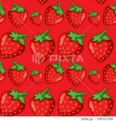 Red Strawberry Seamless Patternのイラスト素材