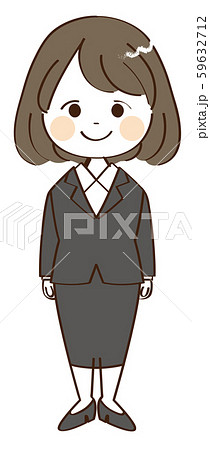 女の子 スーツ 笑顔 のイラスト素材 59632712 Pixta