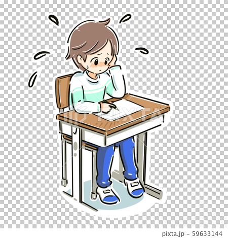 書くことが苦手な子のイラスト素材