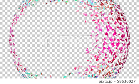 CG particles Triangle confetti spreading in a spherical shape 59636027