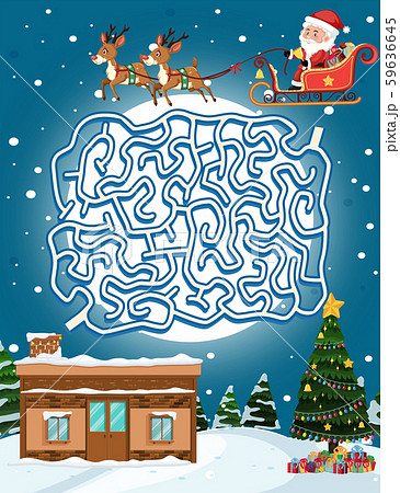 Santa claus maze game template 59636645
