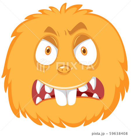 Angry orange monster white background 59638408