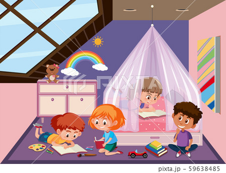 Children in the attic bedroom 59638485