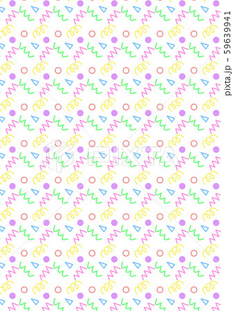 ファンシー レトロ 80年代 パターン 背景のイラスト素材