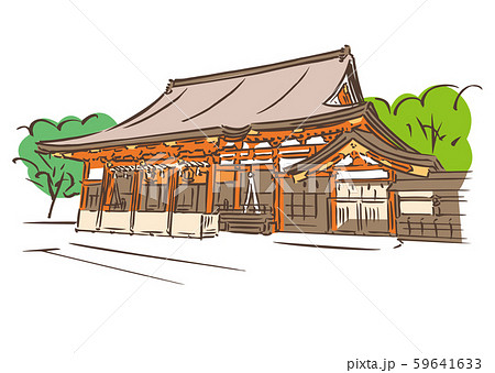 京都府京都市 八坂神社のイラスト素材