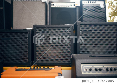 Speakers and amplifiers in music store, nobody 59642005