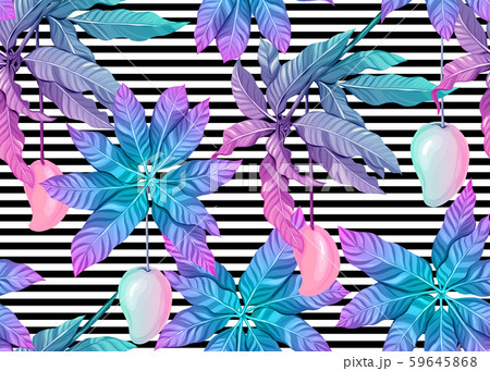 Seamless pattern, background with tropical plants 59645868