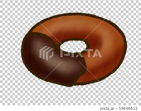 チョコレートドーナツのイラスト素材