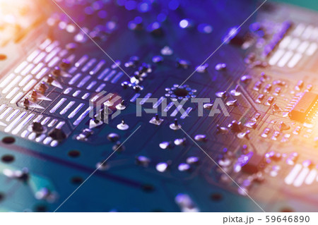 Close-up of electronic circuit board 59646890