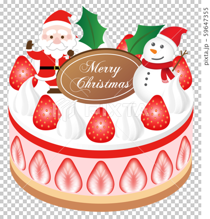 クリスマスケーキ 白背景のイラスト素材