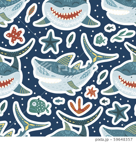 Cartoon Shark Vector Illustration. 59648357
