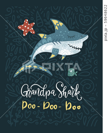 Shark animal vector card. 59648622