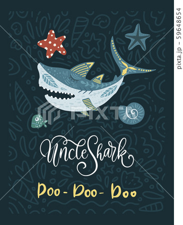 Shark animal vector card. Shark animal vector card. 59648654