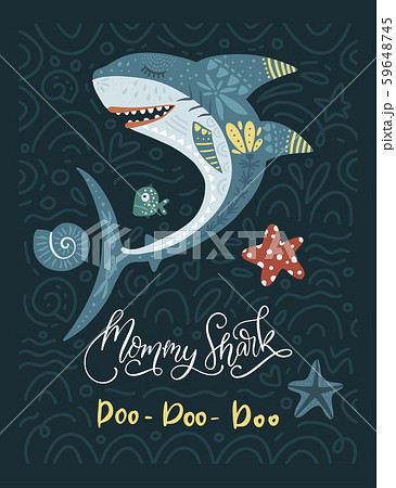 Shark animal vector card. Shark animal vector card. 59648745