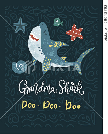 Shark animal vector card. 59648792