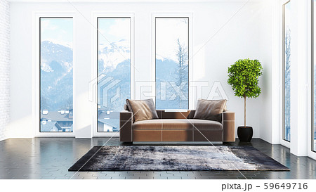 Modern design living room interior with beautiful view . 3D rendering 59649716