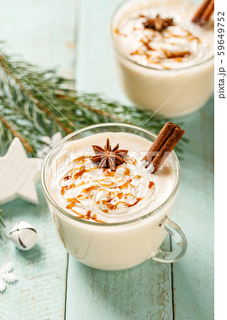 Eggnog. Traditional Christmas drink, spiced Eggnog. Traditional Christmas drink, spiced 59649752
