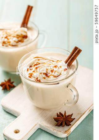 Eggnog. Traditional Christmas drink, spiced Eggnog. Traditional Christmas drink, spiced 59649757