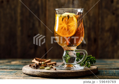 Grog. Hot drink for winter or autumn. Spicy tea 59649769