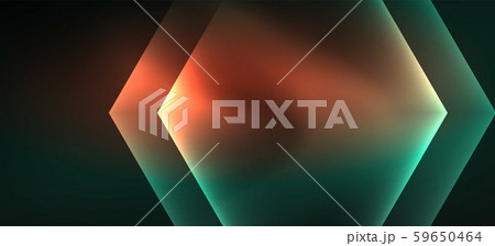 Shiny hexagon neon template. Futuristic digital technology concept. Vector abstract graphic design. Shiny hexagon neon template. Futuristic digital technology concept. Vector abstract graphic design. 59650464