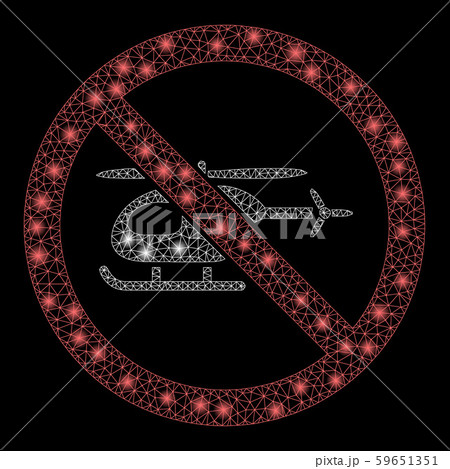 Glowing Mesh Wire Frame No Helicopter with Flare Spots 59651351
