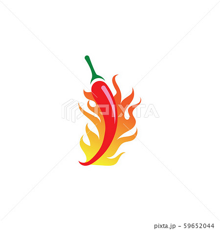 Chili Pepper Icon Flat Illustration Ofのイラスト素材