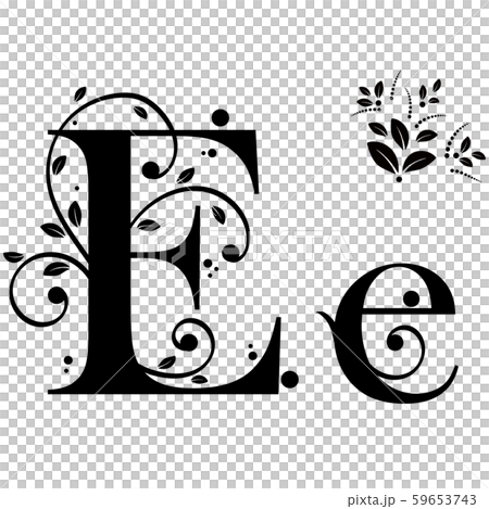 Decorated Alphabet with ornaments vintage vector, Letter E upper and lower case with leaves vector. Decoration vintage for invites card and other concept ideas. Illustration alphabet Decorated Alphabet with ornaments vintage vector, Letter E upper and lower case with leaves vector. Decoration vintage for invites card and other concept ideas. Illustration alphabet 59653743