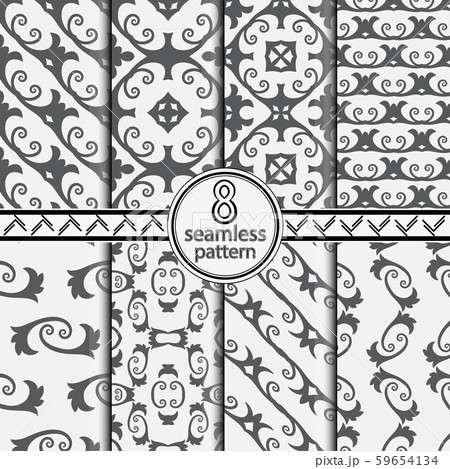 Set of seamless lacy patterns. Set of seamless lacy patterns. 59654134