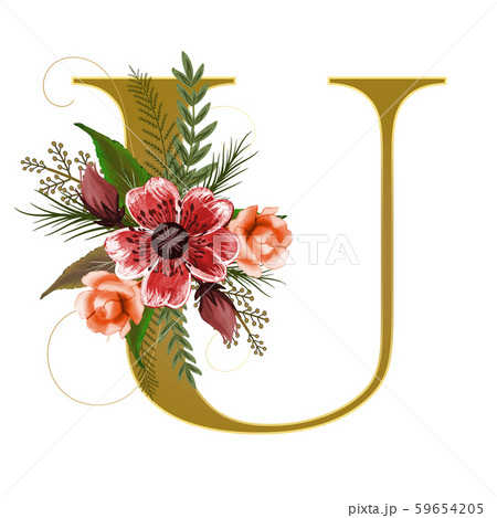 Alphabet U Vector Design Images, Alphabet Floral Letter U With Flowers,  Letter U, Alphabet, Alphabet Letters PNG Image For Free Download