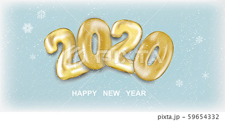 Snow banner 2020 Happy New Year 59654332