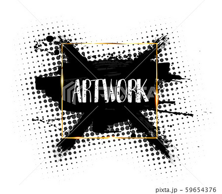 Gold foil frame with grunge 59654376