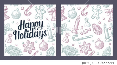 Seamless pattern for Merry Christmas and Happy New Seamless pattern for Merry Christmas and Happy New 59654544