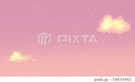 シンプルなピンクの空とオレンジ色の雲の背景イメージ素材のイラスト素材