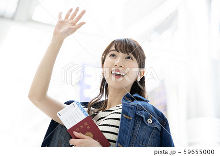 女性 ポートレート 空港 女性 ポートレート 空港 59655000