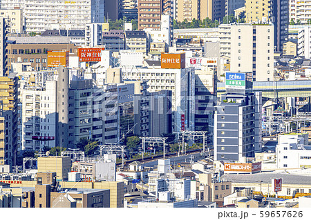 大阪　キタ　都市景観　福島区方面　 59657626