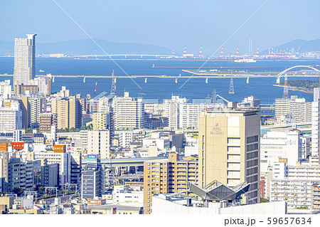 大阪　キタ　都市景観　福島区方面　 59657634