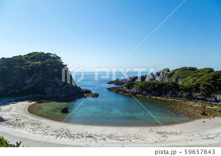 式根島 泊海水浴場の写真素材