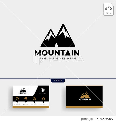 mountain initial M logo template and business card 59659565